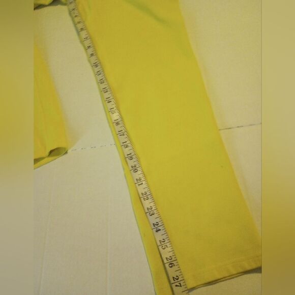 C est 1946 Yellow rayon and cotton jeggings with zipper closure - Picture 4 of 7